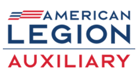 Un logotipo digital para la American Legion Auxiliary: el logotipo presenta una bandera estadounidense en la esquina superior izquierda, delante del texto.