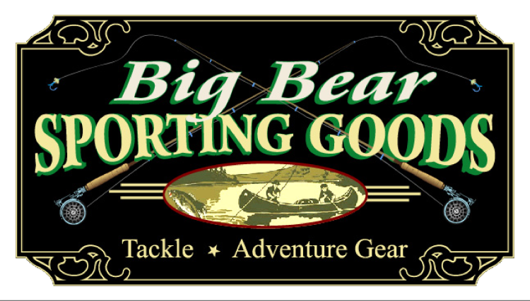 Un logotipo digital para Big Bear Sporting Goods, cuyo logotipo promociona tanto artículos de pesca como de aventura.