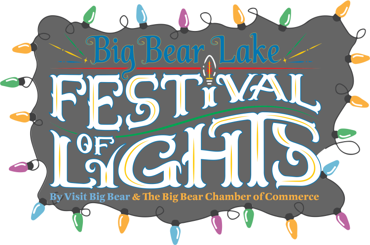 Un logotipo digital para el concurso del Festival de Luces de Big Bear Lake organizado por Visit Big Bear y la Cámara de Comercio de Big Bear.