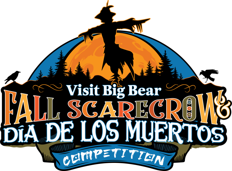 Un logotipo digital para el concurso de decoración de espantapájaros y Día de los Muertos de Big Bear Fall.