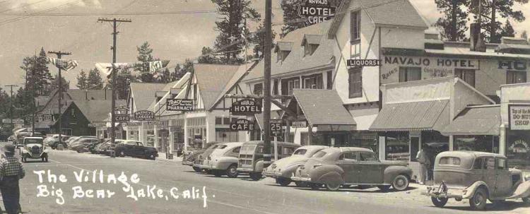 El pueblo de Big Bear Lake hacia 1940.