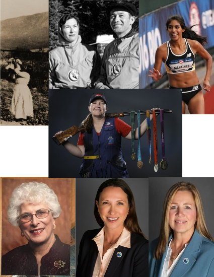 Pictures of famous women who have won major athletic and skilled events, making way for other young aspiring athletes.